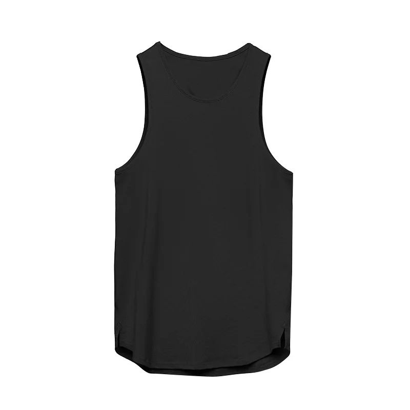 

2022 summer men's sleeveless loose round neck solid color dry running training fitness tank top men men's tank tops, Picture shows