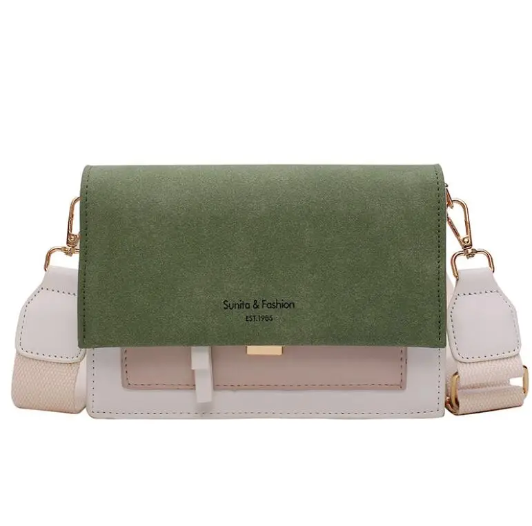 

2020 Scrub Leather Contrast Color Crossbody Bags For Women Chain Messenger Shoulder Bag Ladies Purses and Handbags Cross Body, As pictures