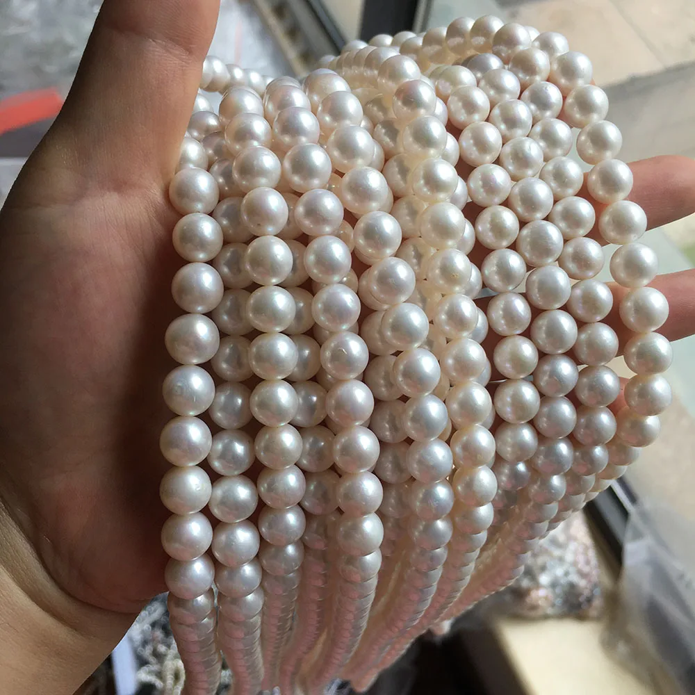 

9 mm AA good quality near round pearl in strand loose wholesale freshwater pearl