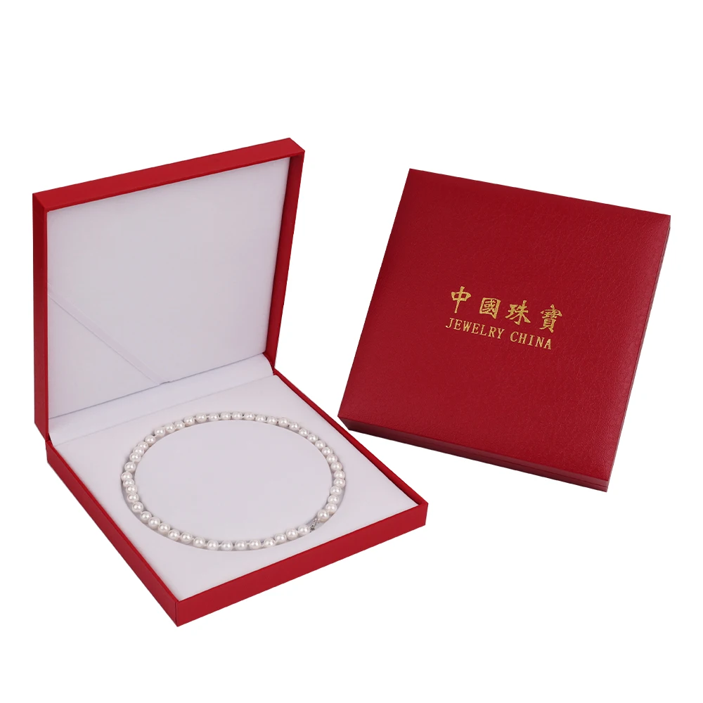 

Custom Logo Luxury Pearl Box Paper Gift Box Jewelry Box For Pearl, Red or customized
