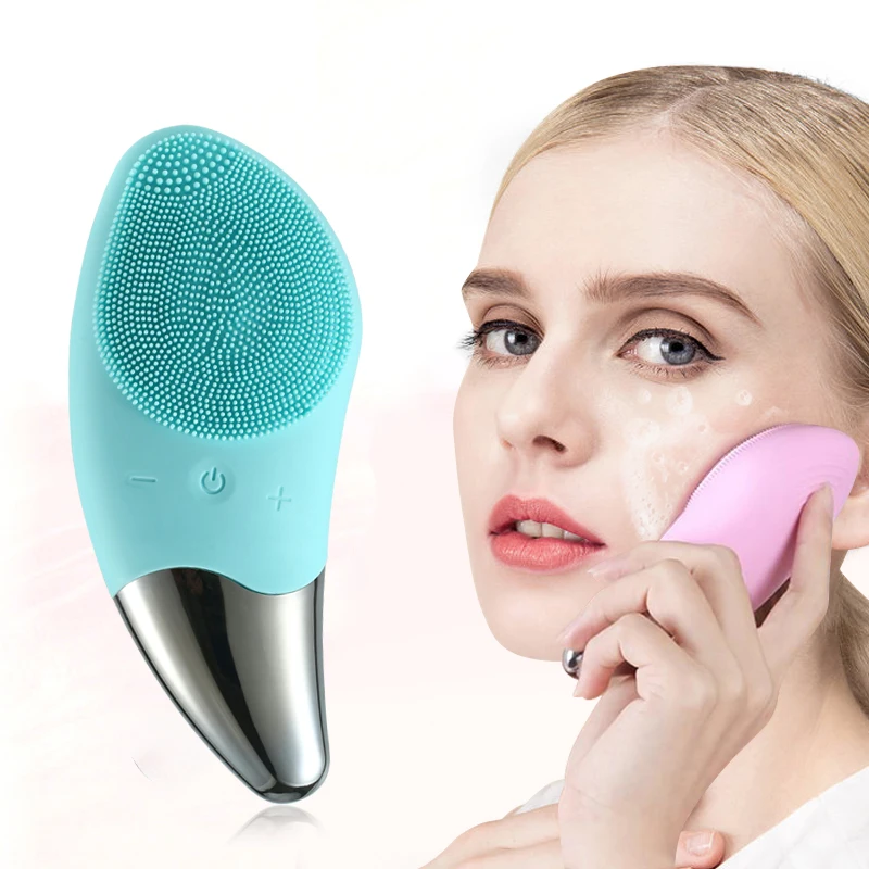 

Bestselling USB Rechargeable Face Brush Silicone Deep Pore Cleansing Electricfacial Cleaning Brush, Red / pink / blue / green