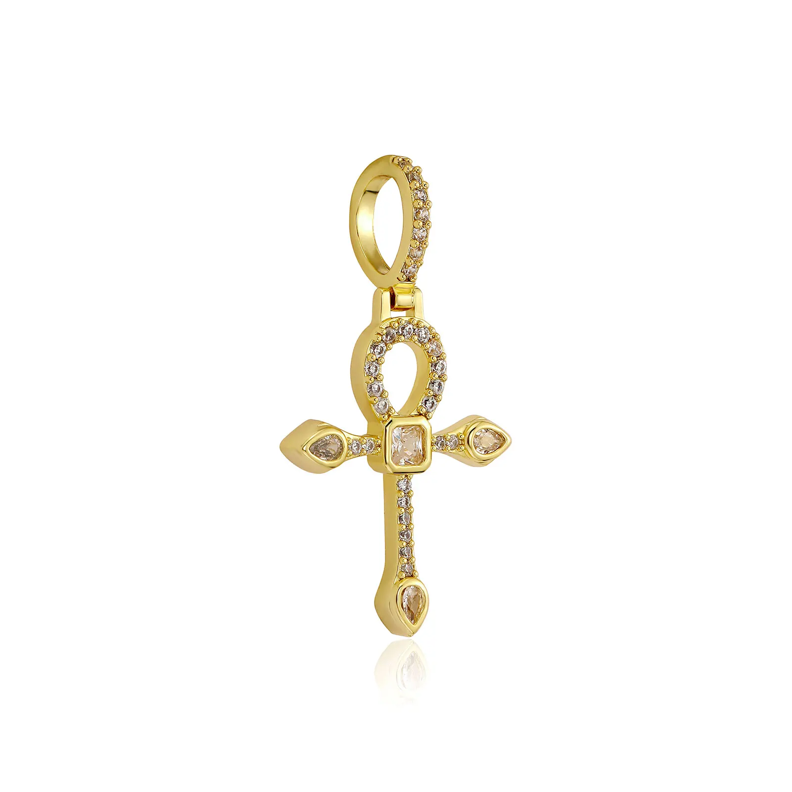 Fine Cross Pave Diamond Pendant Sparkling 5A CZ Cross Pendant Jewelry Hip Hop Cross Pendant Necklace for Women Men Unisex