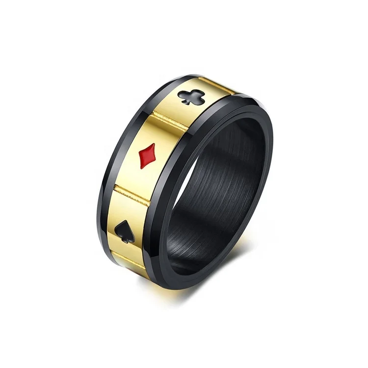 

Personality Spades Men's Playing Card Solitaire Rings, According to your requirements