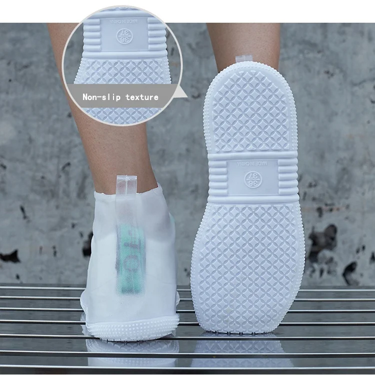 
PVC Short tube transparent adult rain waterproof Non-slip thick rain shoes cover 