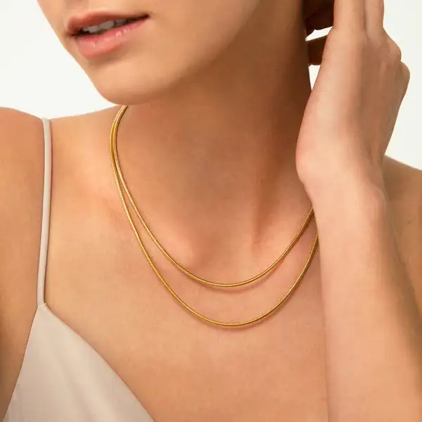 New Arrival Popular  Dainty Women Stainless Steel 1mm  1.5mm 2mm Chain Round  Snake Jewelry Necklace