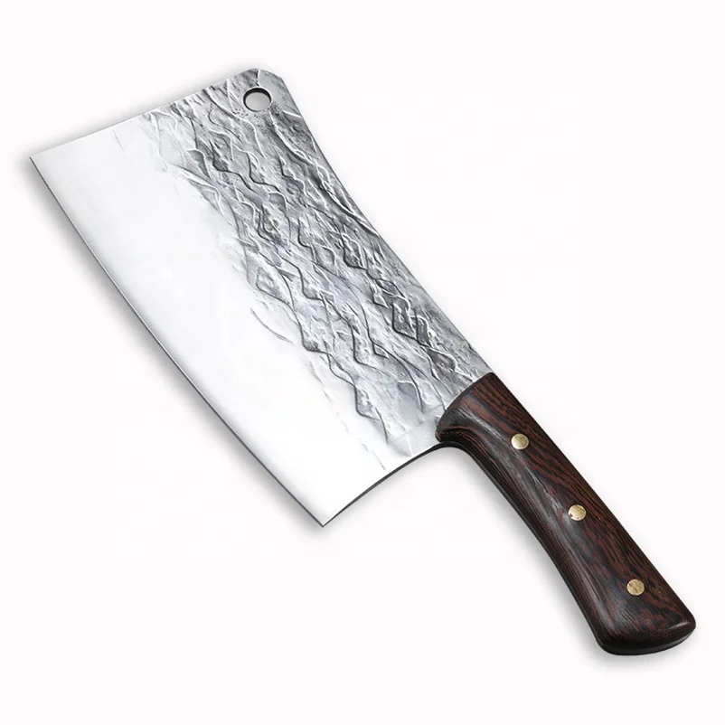 

Hand Forged Cleaver Knife Bone Cutting 8 Inch High Carbon Steel Heavy Duty Meat Butcher Knife Full Tang Chef Knife