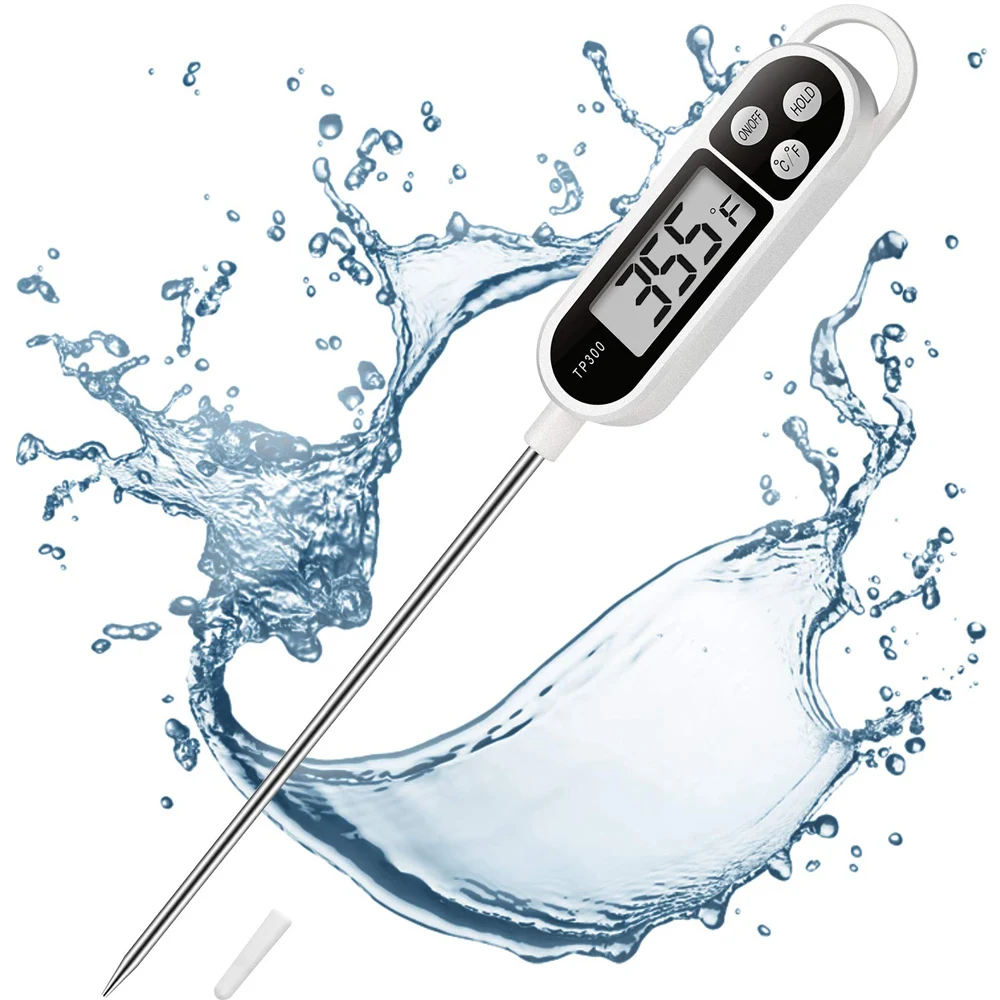 

Kitchen Cooking Food Long Probe Thermometer Tp300 Digital Instant Read Meat Thermometer For Oil Deep Fry Bbq Grill Smoker, White