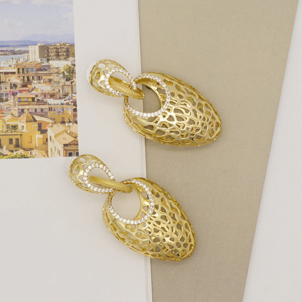 

2020 new design very beautiful gold jewelry earring set in good quality E391