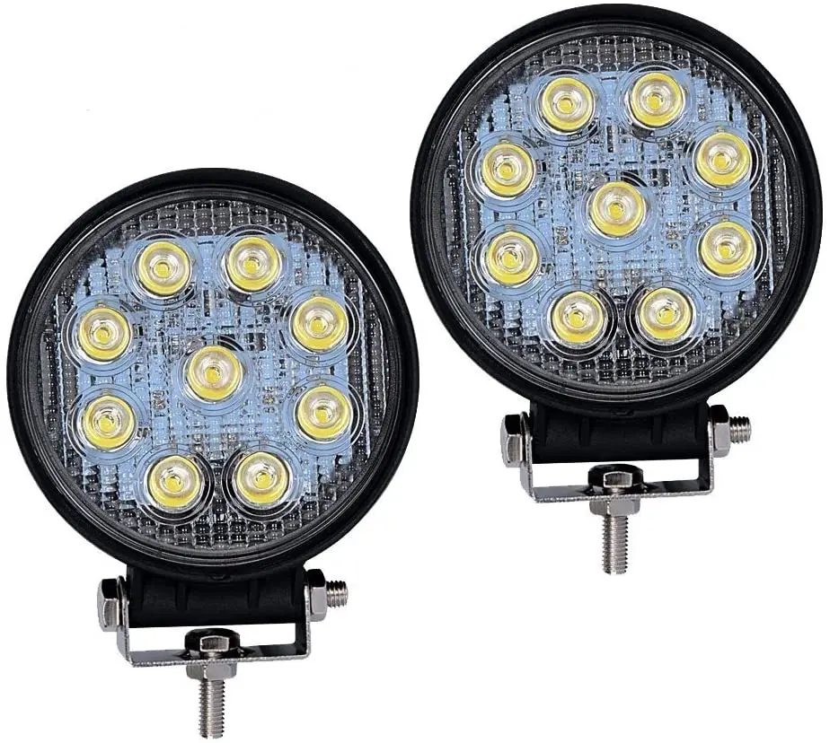 2020 LITU Round LED Work Lights 4 inch LED Driving Spot Lights 27W Square LED Auxiliary Pods Lights Offroad Headlight