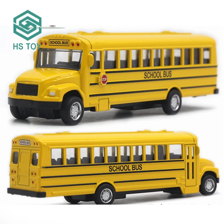 

HS Wholesale Custom 1 43 Scale 14 CM Metal Die cast American School Bus Model Pull Back Toy For Boys Gifts