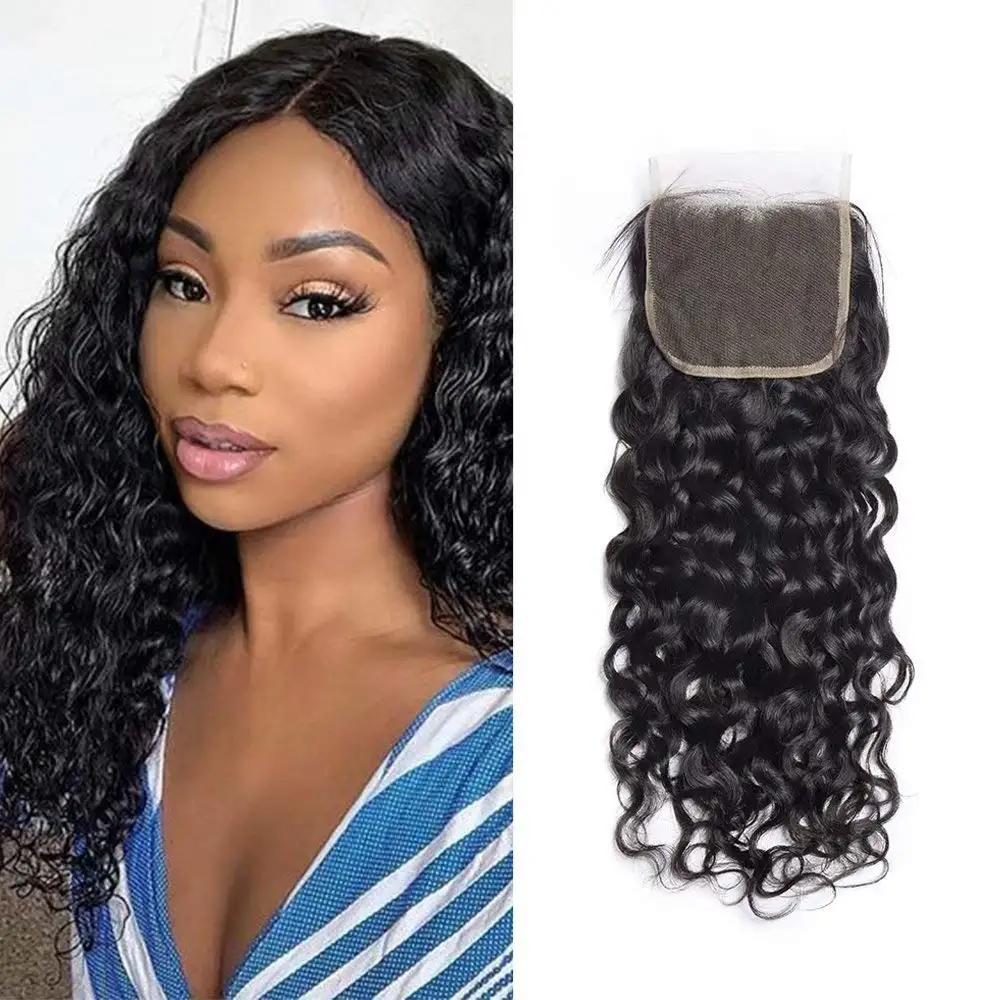 

Bundle Hair Vendor Raw Silky Brazilian Water Wave Closure Virgin Hair Bundles with Lace Closure