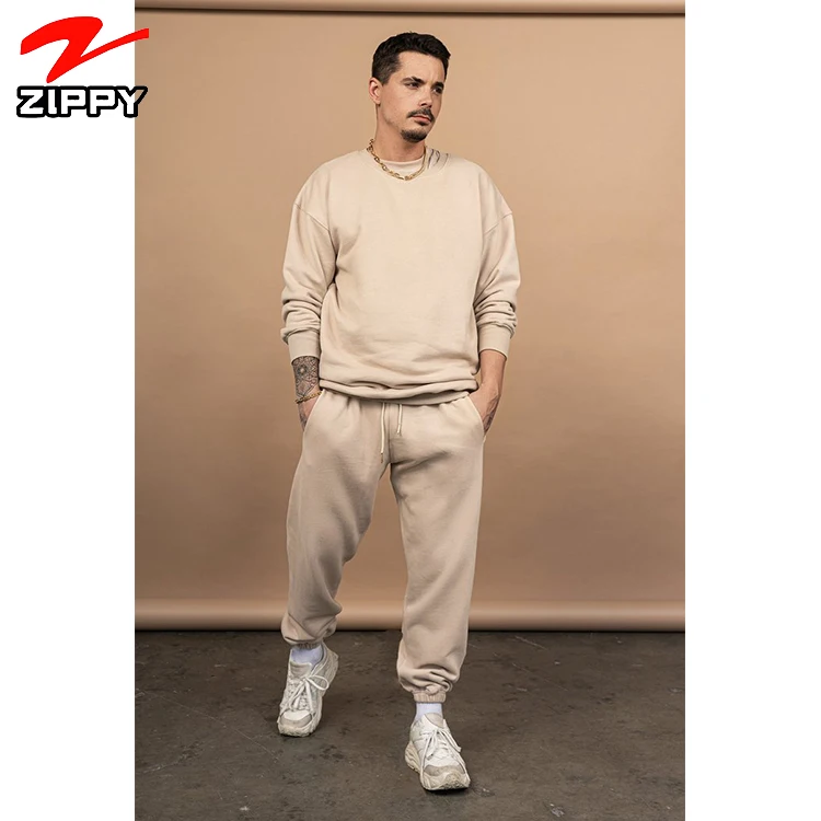 

2021 New Arrivals winter custom logo tracksuits Jogger crew neck Sweatshirts cotton sweatsuits unisex sets for man, Custom color