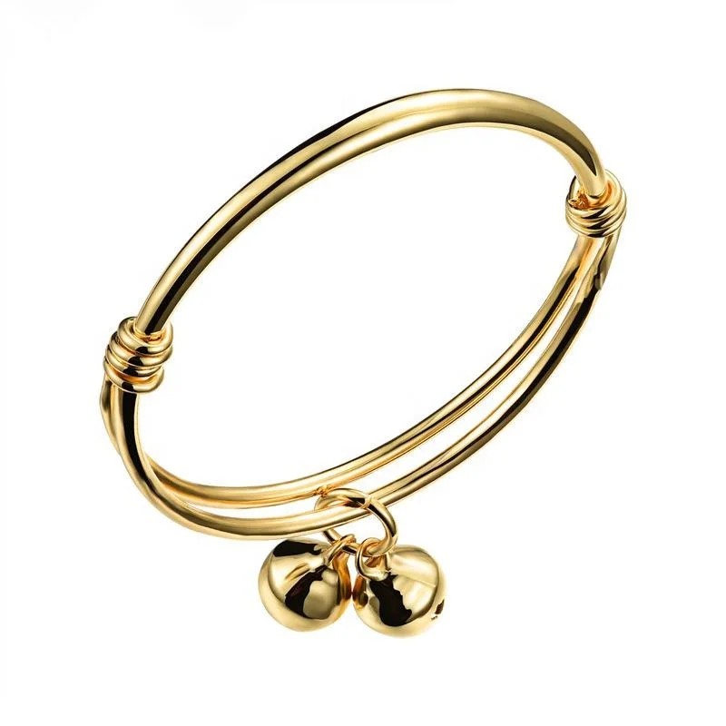 

Fashion Pull Mouth Girl Bangles Children's Gold Bell Bangles