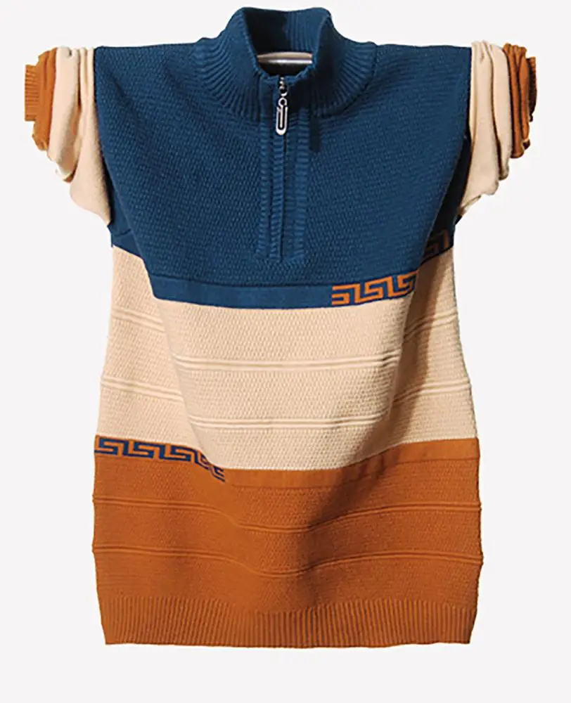 

Autumn and winter boys sweater high collar plus velvet thickened middle school sweater