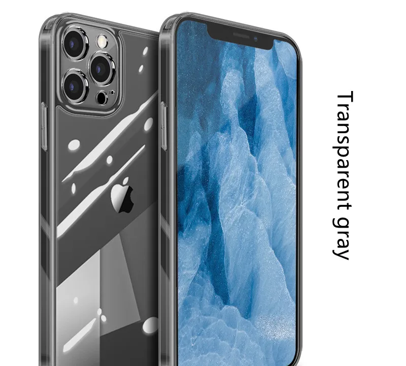 

Transparent glass Ultra-thin square phone cases transparent waterproof tempering glass phone case
