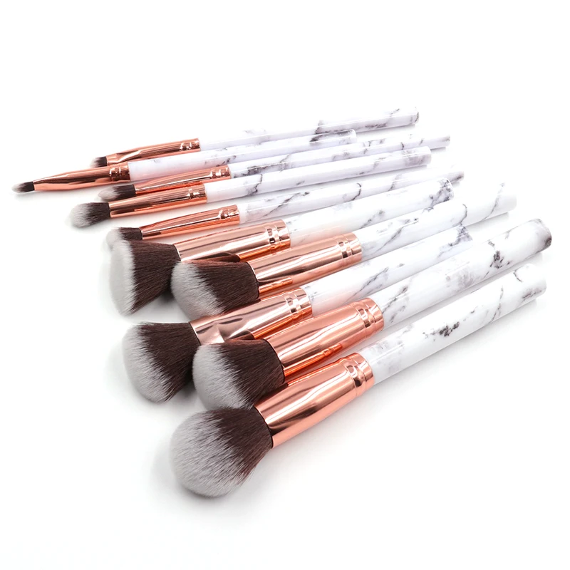 

New Design custom makeup brush 10 pcs in one kit for women usage, Bright gold