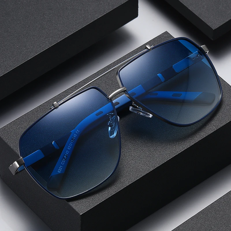 

2022 Wholesale Trendy Luxury Aviation Double Bridge Polarized UV400 Metal Sunglasses For Men