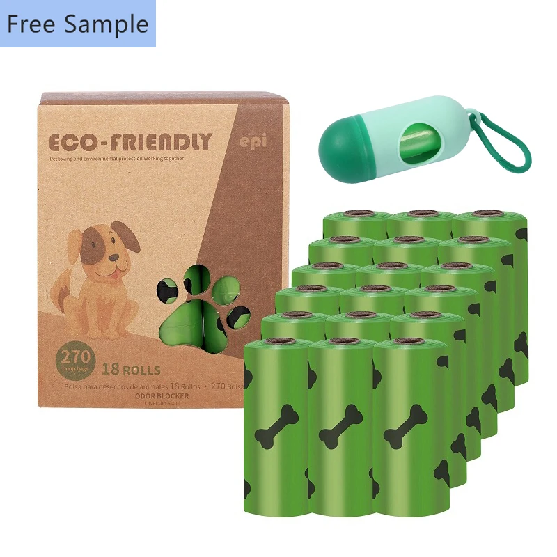 

2021 Wholesale Multicolor Eco Friendly Biodegradable Pet Dog Poop Bags Dog Poo Bags with Dispenser, Green/blue/red/pink/black