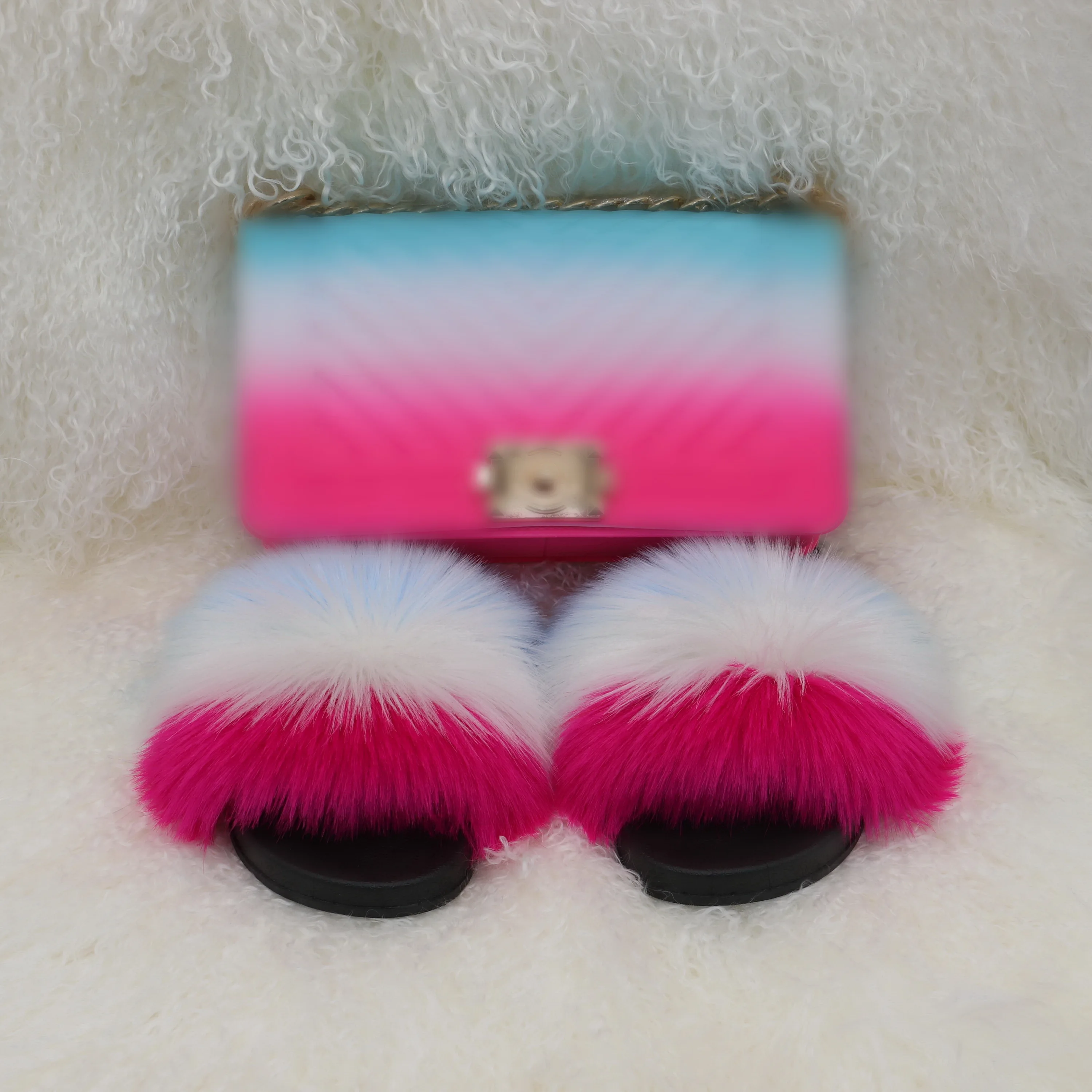 

Free OCEAN Shipping wholesale vendor 2021 slides and purse set