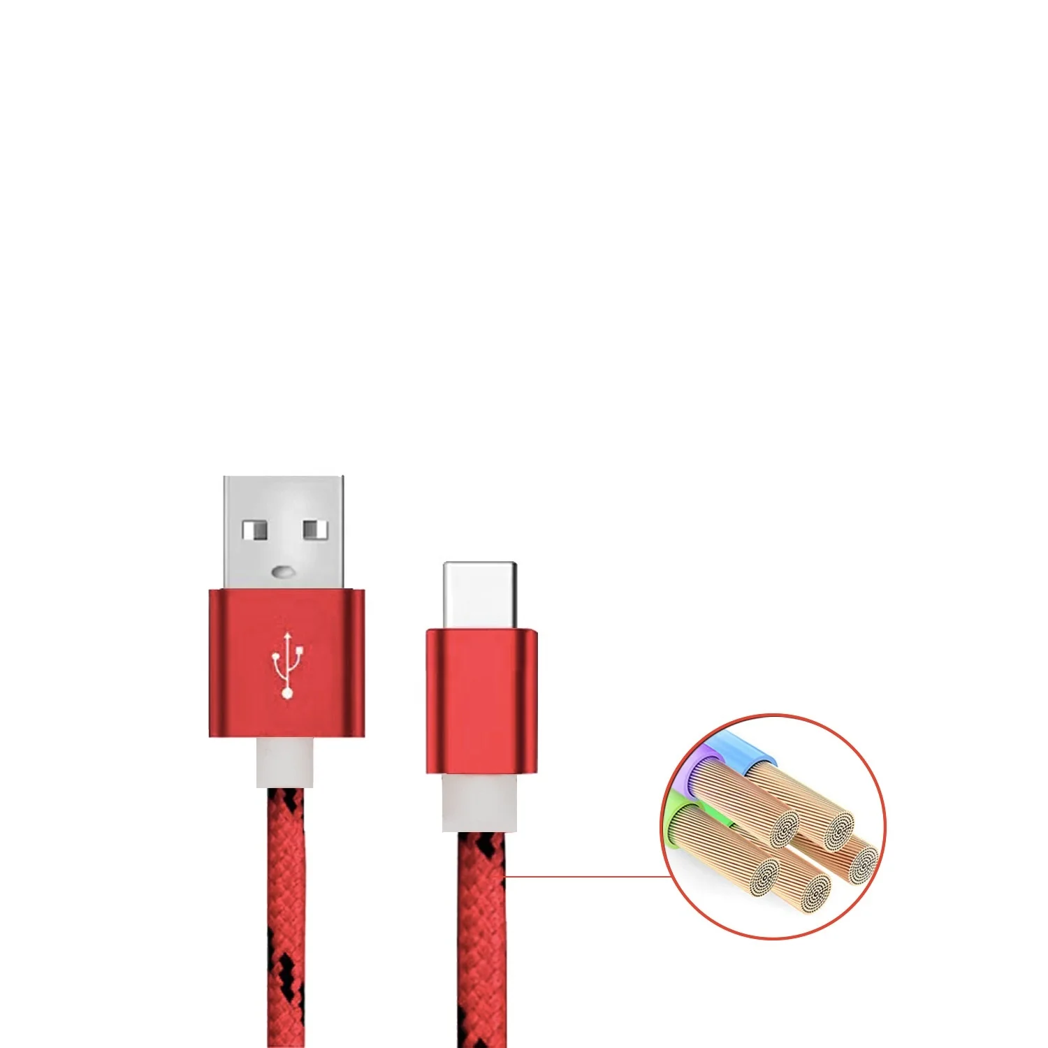 

USB Type C Nylon Cable 1M 3ft Mobile Phone Data Sync for Samsung Galaxy Huawei Xiaomi LG HTC Google Pixel PS5 Nintendo GoPro