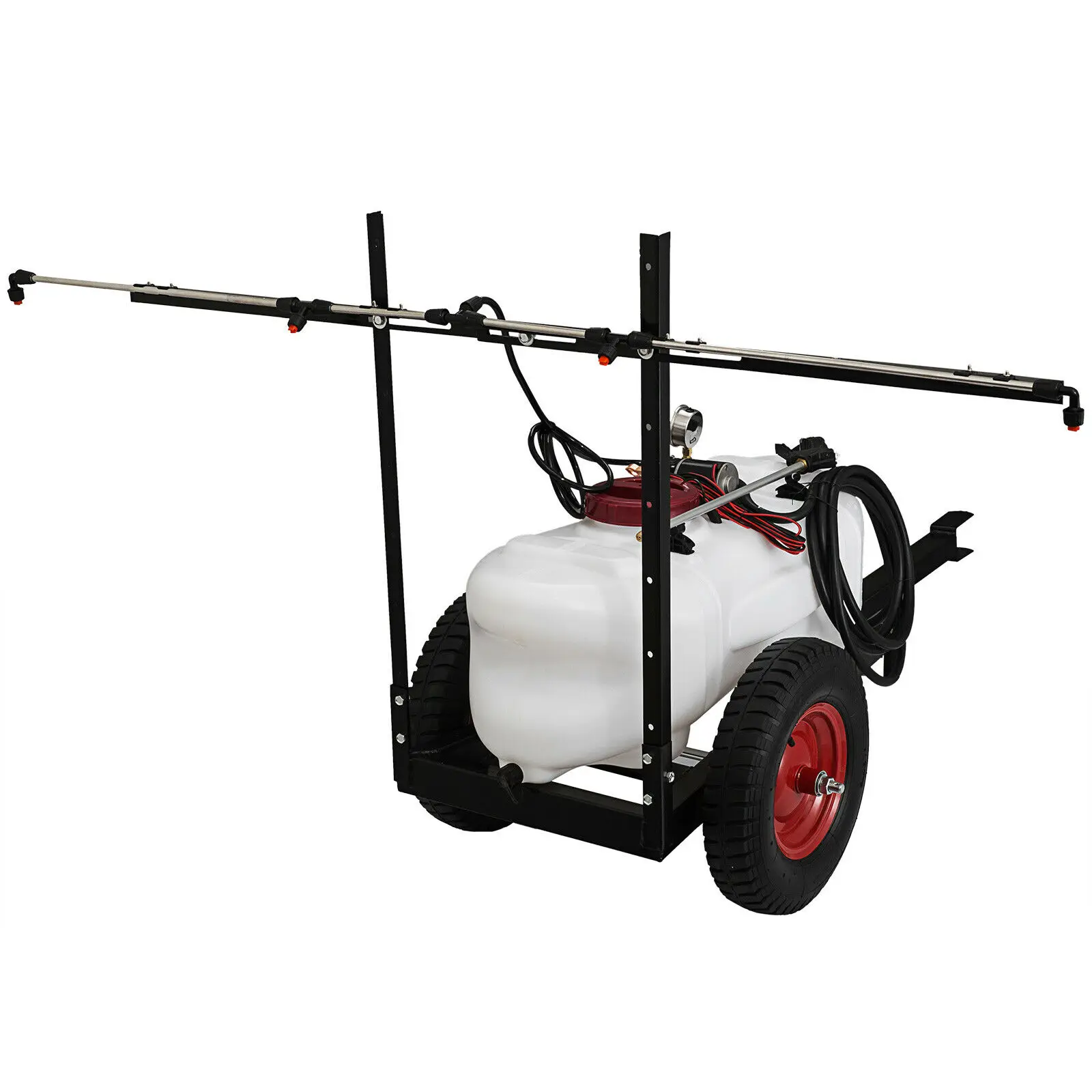 

Trailer Sprayer 15.8-Gallon Pull Behind Sprayer 12-Volt Tow Behind and Spot Sprayer 5.5 ft for Garden Farm