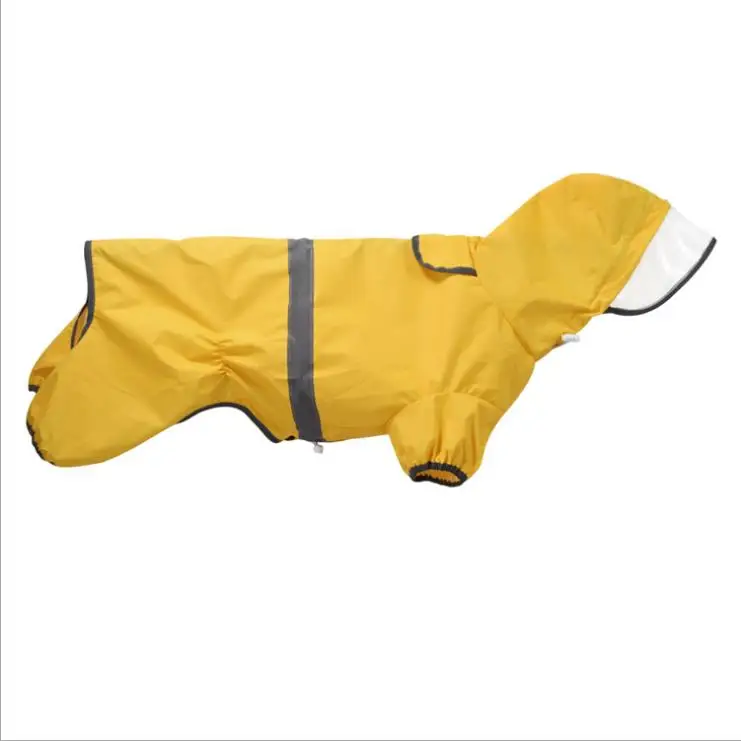 

luxury dog clothes corgi apparel Lightweight dog poncho rain jacket four legged reflective pet dog raincoat for pet with hood