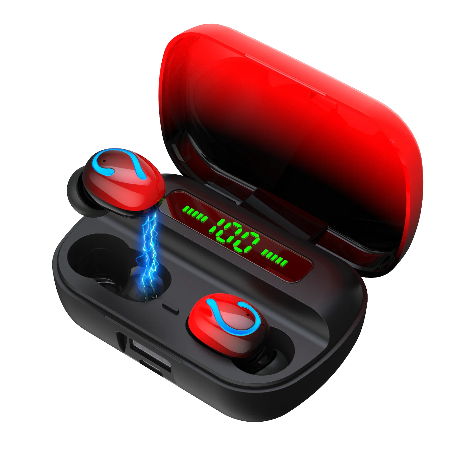 

Cs Shenzhen Handsfree Headset Bt Music Stereo Mobile Phone Original Sports Dual Driver BT Wired Earphone, Blue, red