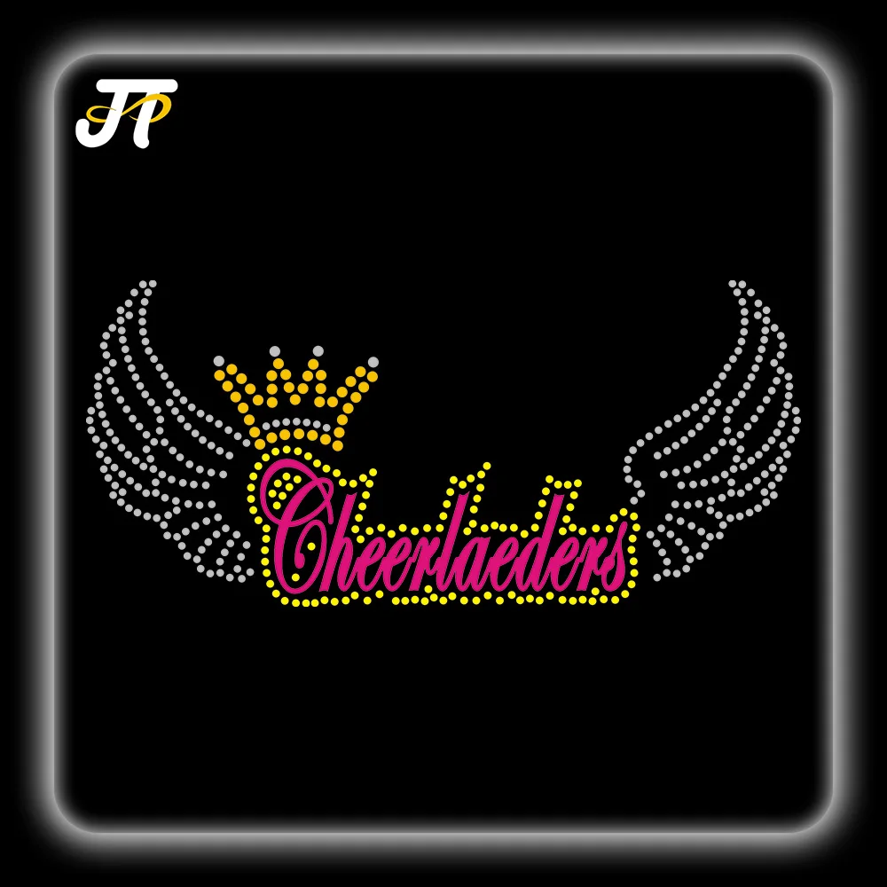 T&J Factory Custom 3D Heart Motif Rhinestone Iron-on Transfer Bling Heat Transfer Design for Clothes Diamond Shape Hot-Fix