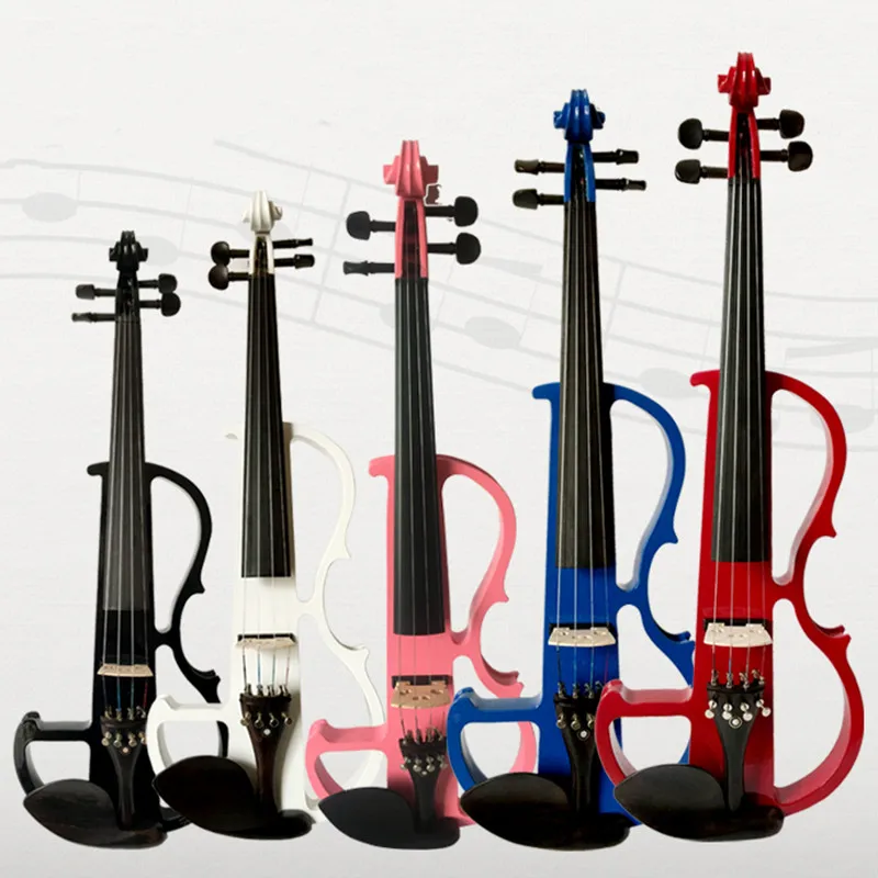 

OEM wholesaler price student electric violin silent solid wood built-in pickup electric violin, Customized