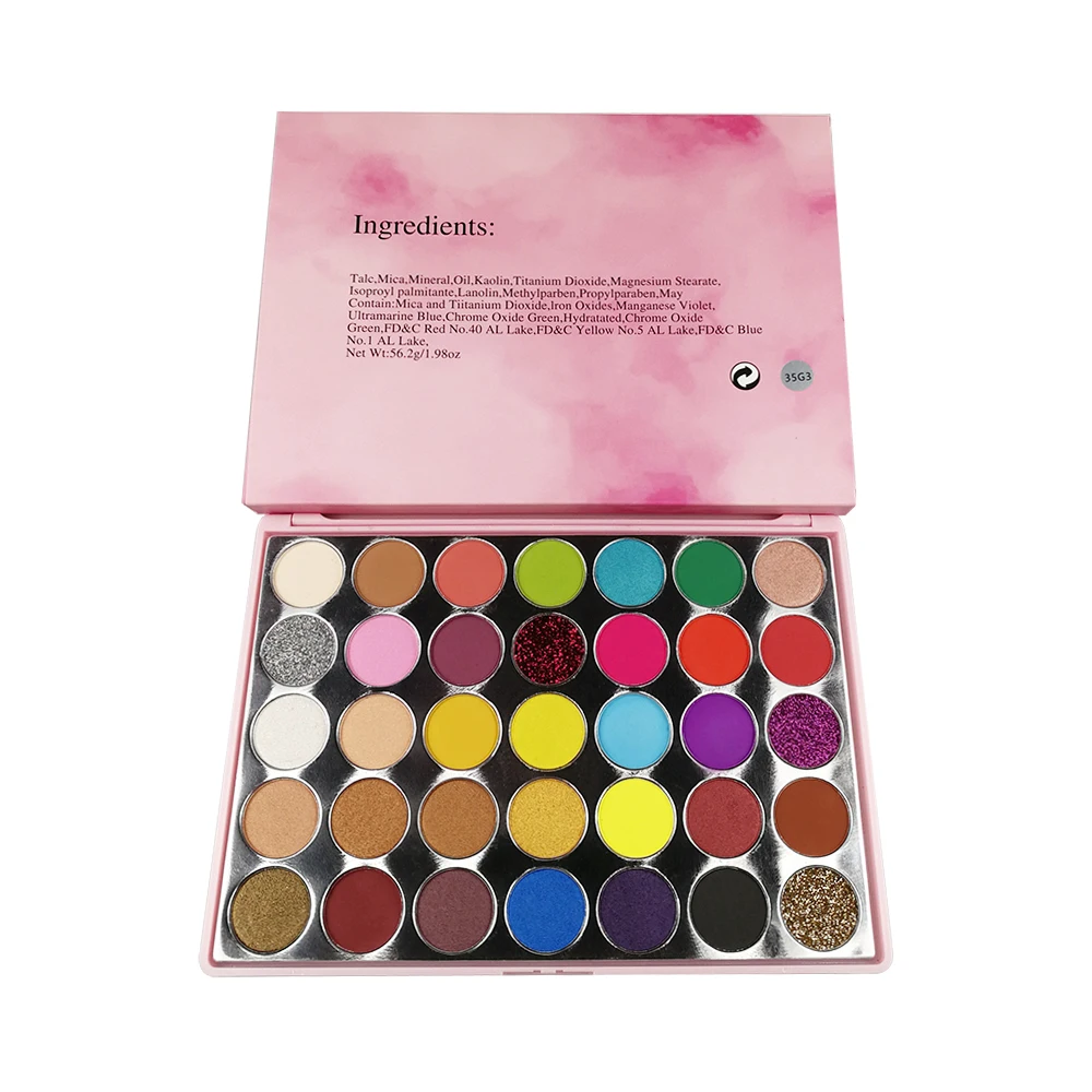 

High Pigment Private Label 35 Color eyeshadow palette factory price vegan cosmetics makeup eyeshadow palette