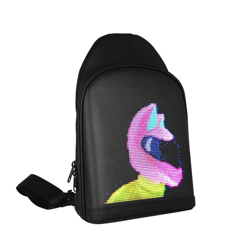 

Customize Portable Programmable Display Backpack App Control Dynamic Screen Led Smart Wifi One-Shoulder Backpack