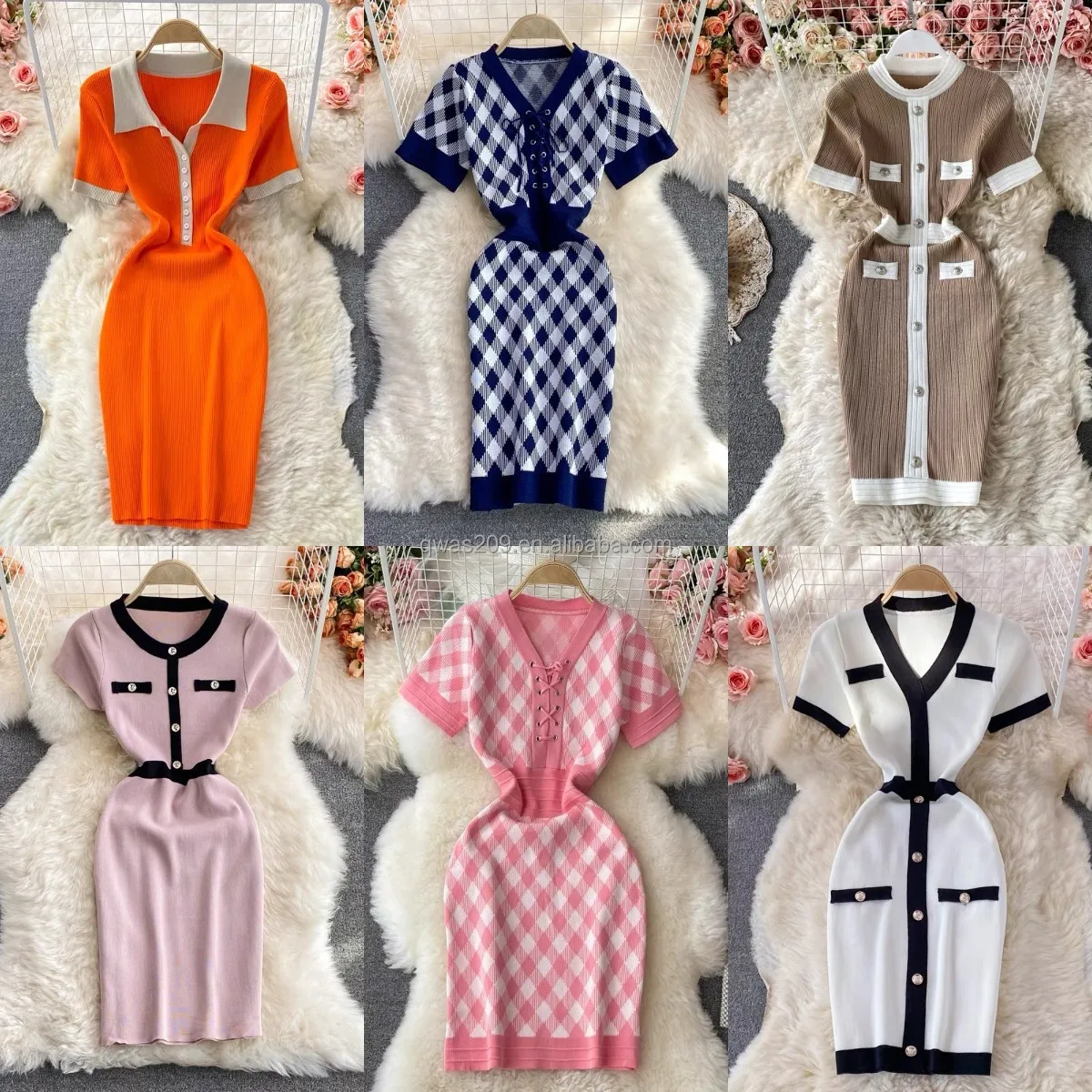 

Casual knit women's dress wholesale