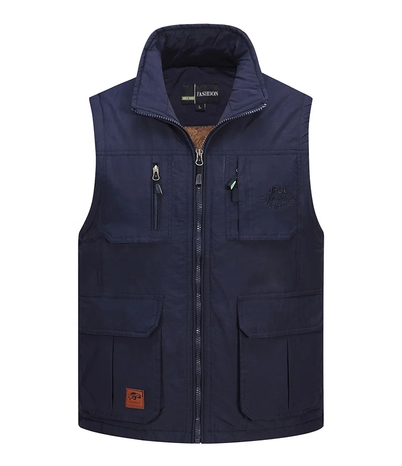 

workwear many pockets functional outwear cotton canvas heavy duty men's vest
