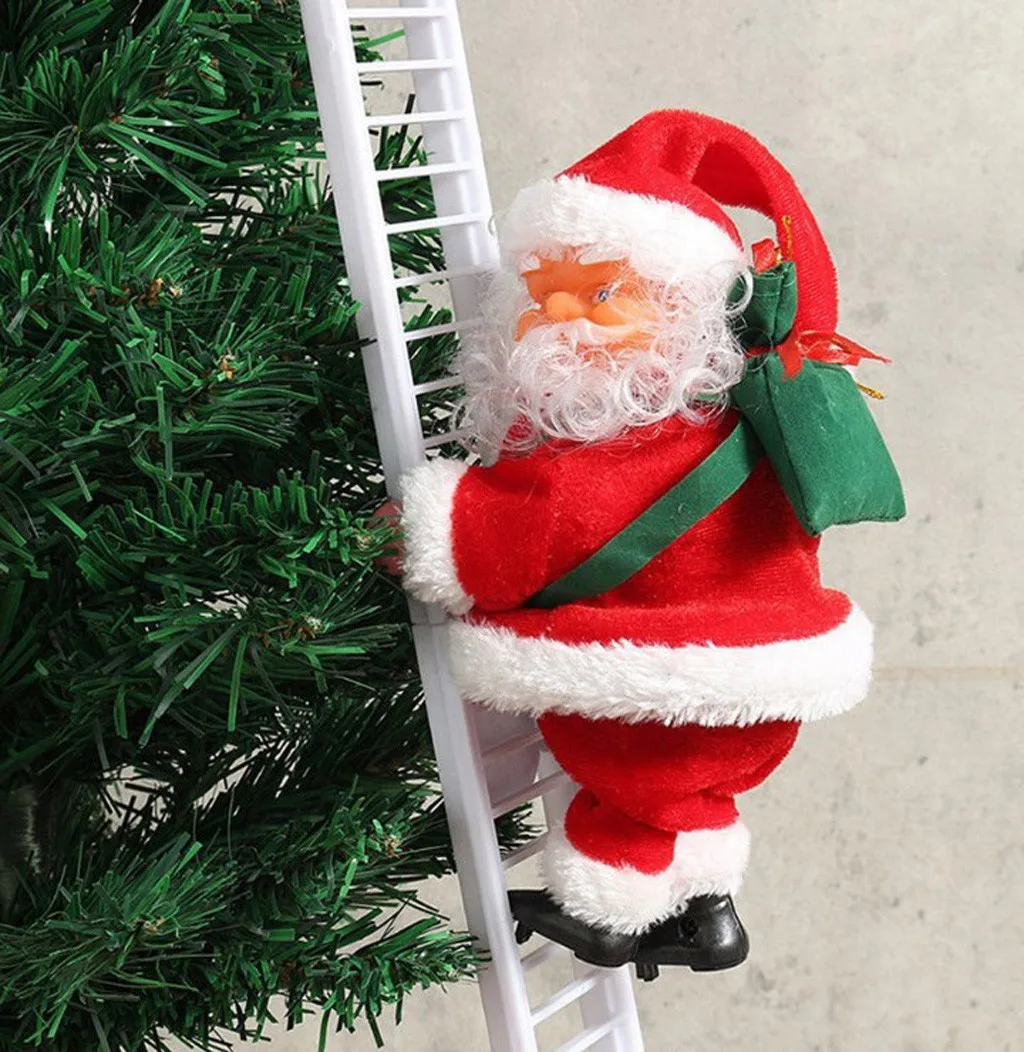 Santa Claus climbing decoration Christmas gift Musical house Toys Home Xmas 