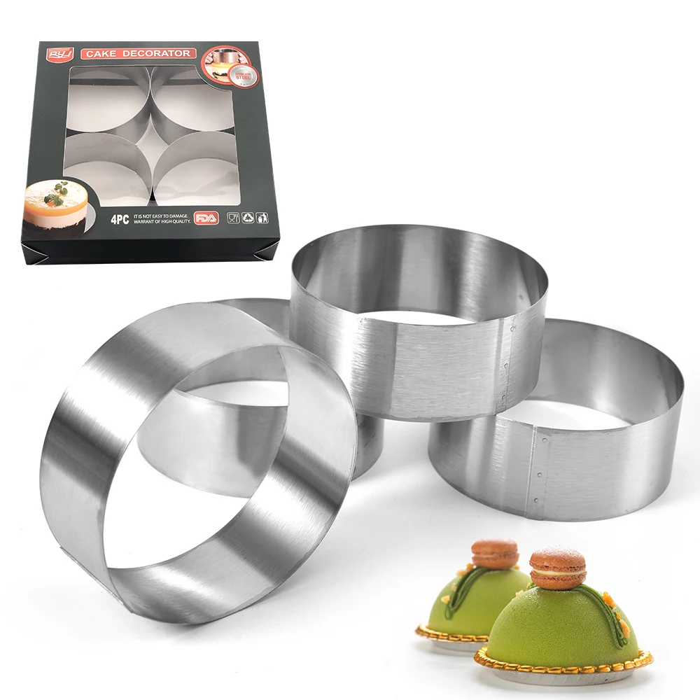 

Factory directly 4 inch metal frame pastry mousse cake rings