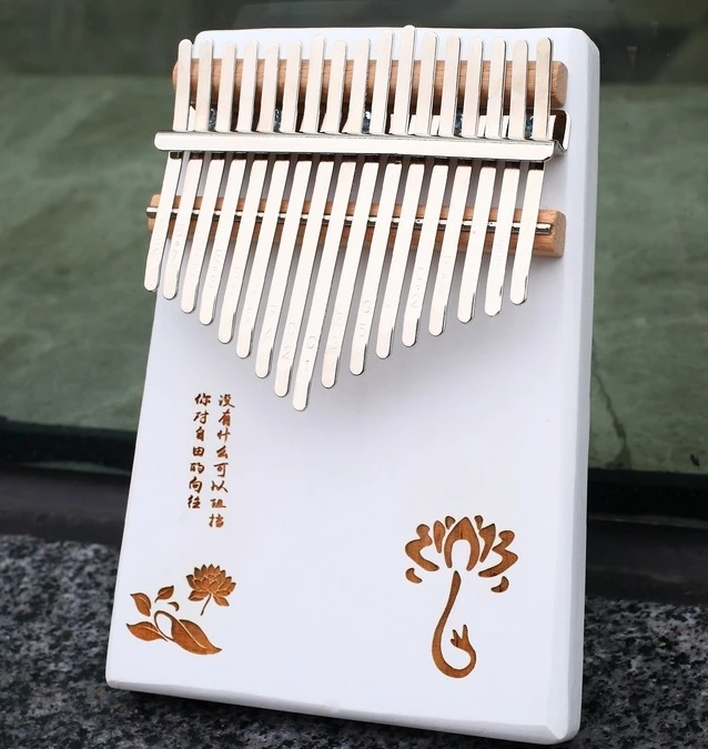 

Factory Custom LOGO musical instruments thumb piano 17 keys Nanzhu wood kalimba, Nature