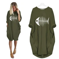 

Women's Sweatshirt Dress Ruffle Oversized Casual Midi Tshirt Dresses with Pockets