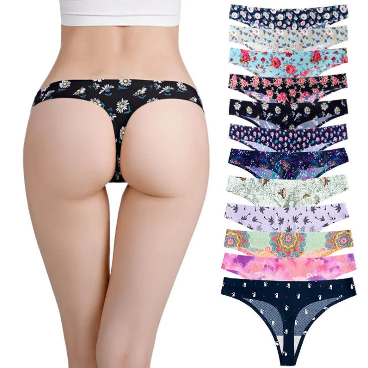 

Seamless Thongs Panties Lightweight No Show Stretch T Back Underwear Women Thong