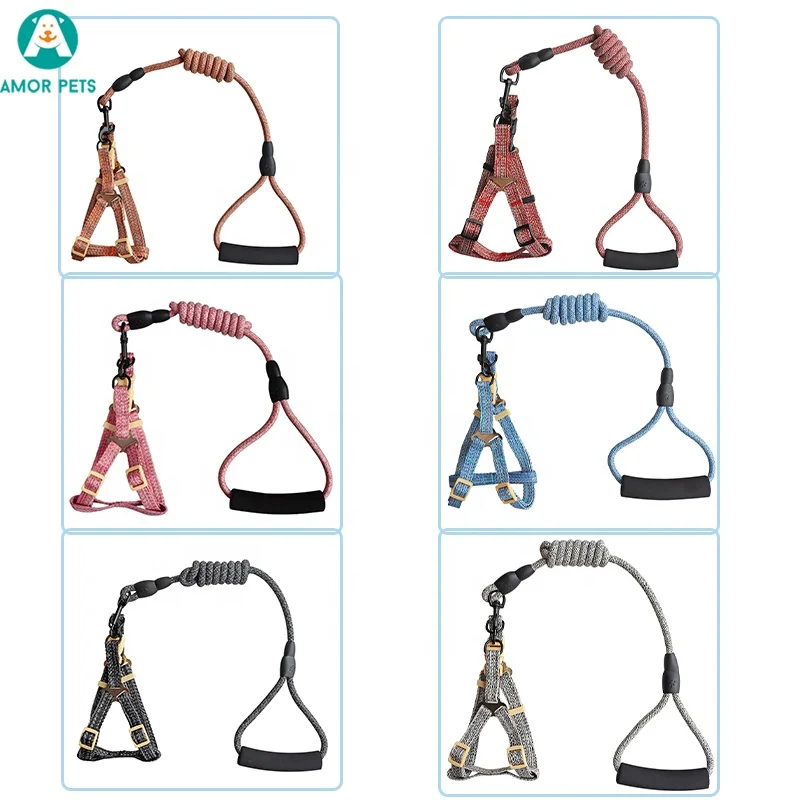 

Adjustable Traction Rope Leads Lead Vest Service Pet Cotton And Leash Customisable Dog Harness, Picture shows