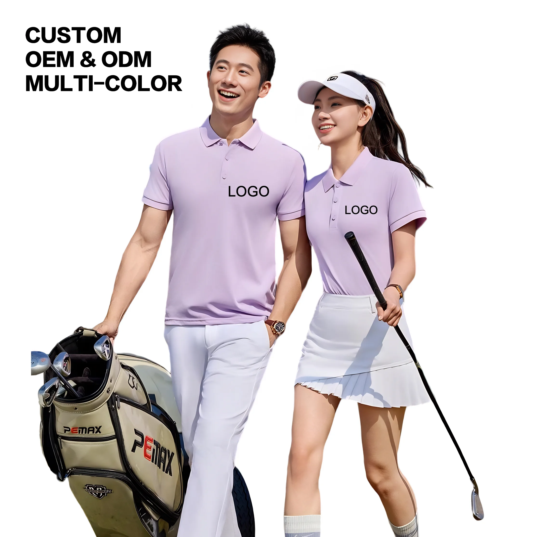 Custom Logo Polyester 190 GSM Men's Polo Shirts Short Sleeve Pique 3 Button Classic Fit Casual T-Shirt Performance Golf Shirts