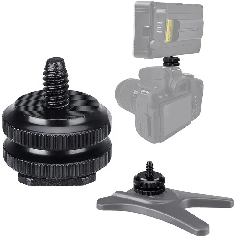 

Aipaxal New Metal Seat Standard Single-layer Double-layer Camera Accessories Hot Shoes 1/4 Camera Screw, Black