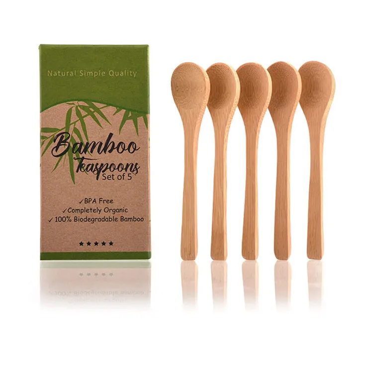 

Eco Friendly Bio-degradable Baby Bamboo Wooden Tableware Spoon Reusable, Natural