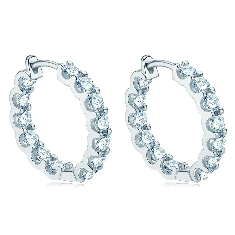 0.1 0.3ct Moissanite Earrings 925 Sterling Silver Gold Plated Huggies Hoop D Color VVS Diamond Fine Jewelry Men Women With GRA