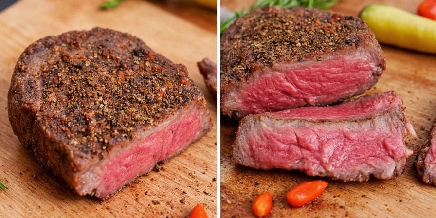 Grilled steak with Montreal seasoning crust