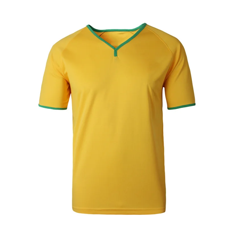 

new design yellow blank soccer t-shirt football jersey 2021 for men