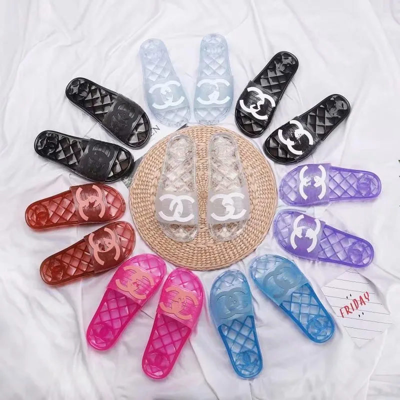 

European American Plus Size Summer Designer Ladies Jelly Slippers Famous Brand Jelly Slide, 8 colors