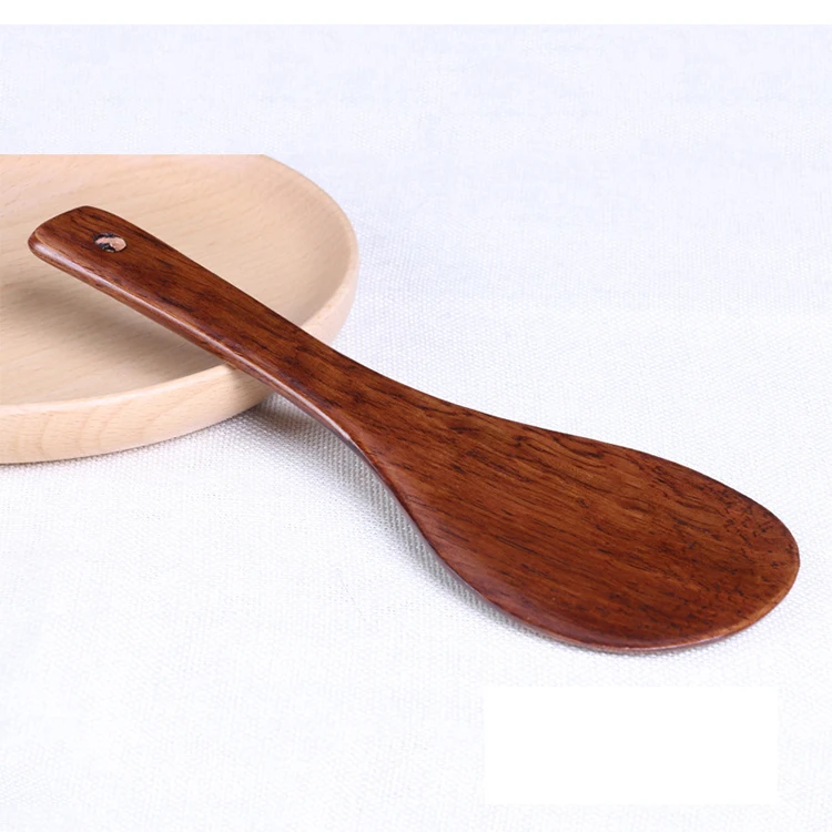 

Natural Tableware Wooden Turner Rice Paddle Kitchen Pan Rice Serving Spoon