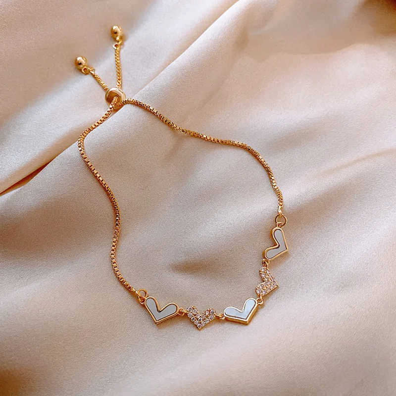 

real gold plated high quality heart bracelet jewelry