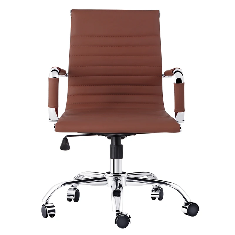 

USA in stock Fast delivery Comfortable Ergonomic Adjustable Swivel Lift Office PU leather Chair, Brown