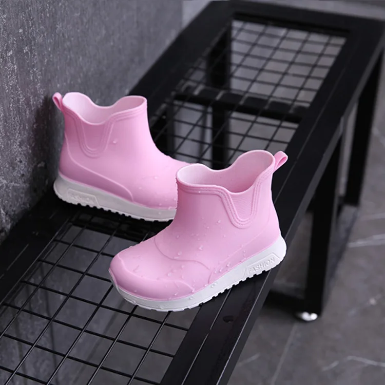 

Non-slip rain shoes kids Fashion girls rain boots short tube children waterproof boys water shoes